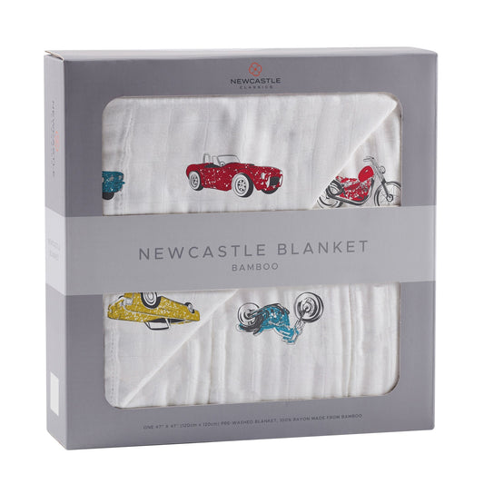 Vintage Muscle Cars Bamboo Muslin Blanket