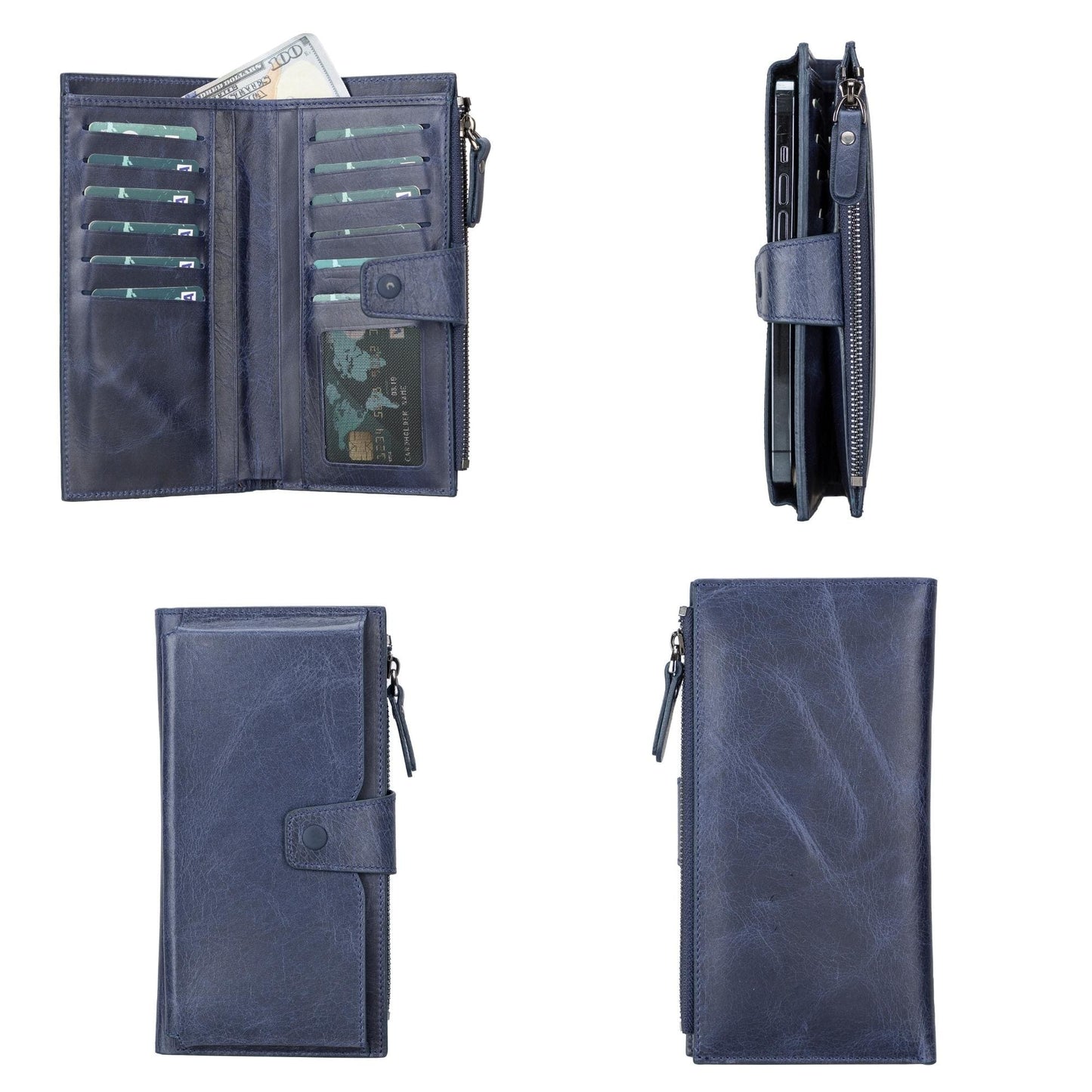 Women's Leather Wallet with Cell Phone Section