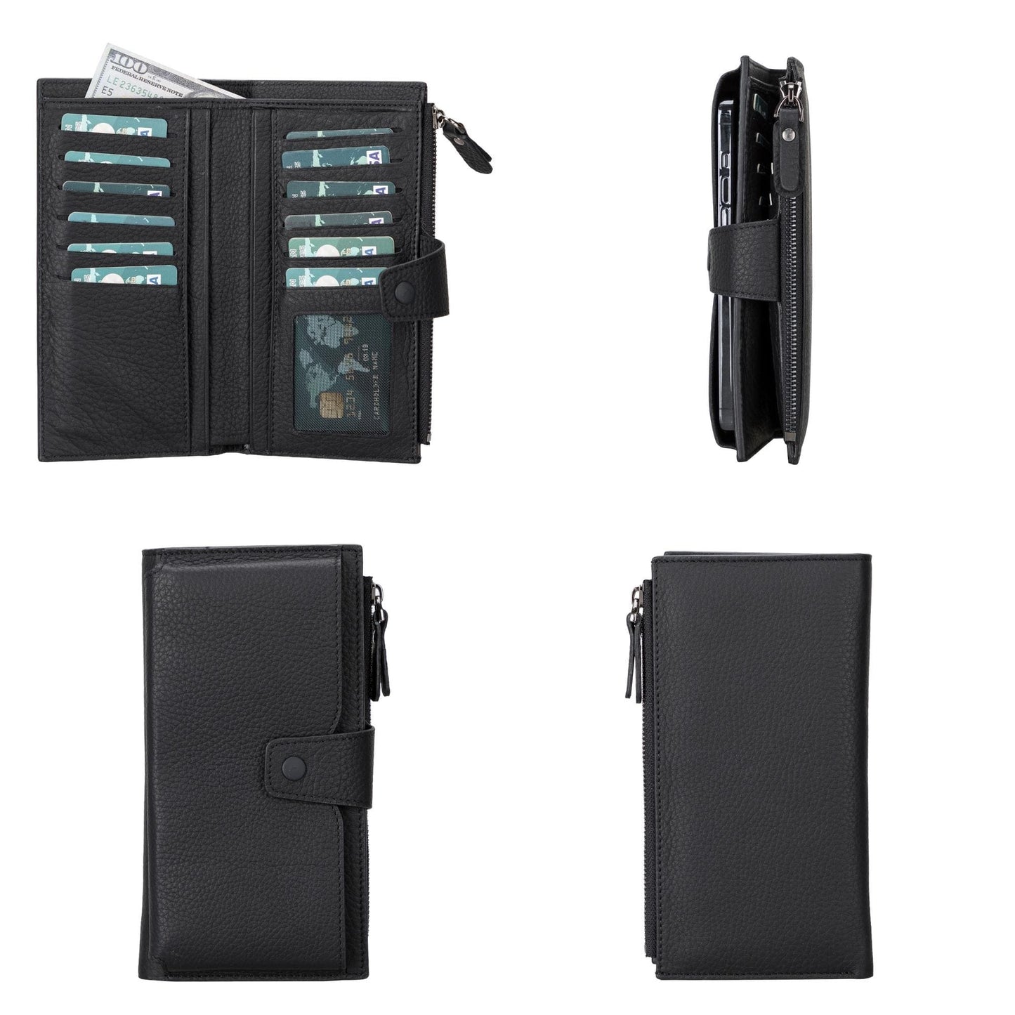 Women's Leather Wallet with Cell Phone Section