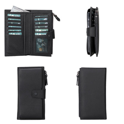 Women's Leather Wallet with Cell Phone Section