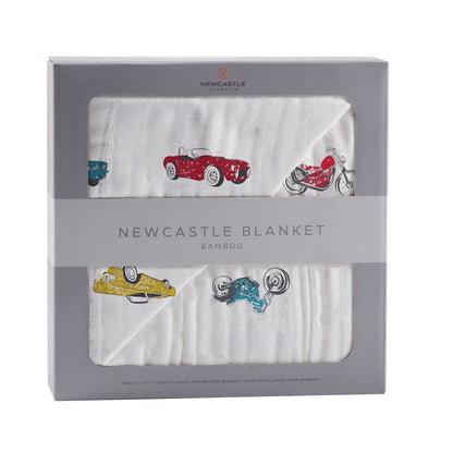 Vintage Muscle Cars Bamboo Muslin Blanket