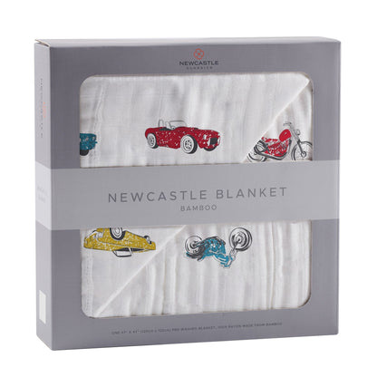 Vintage Muscle Cars Bamboo Muslin Blanket