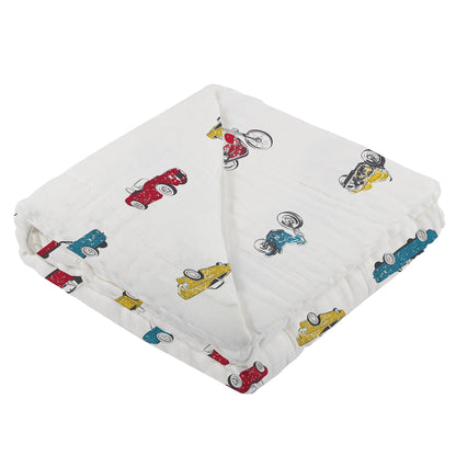 Vintage Muscle Cars Bamboo Muslin Blanket